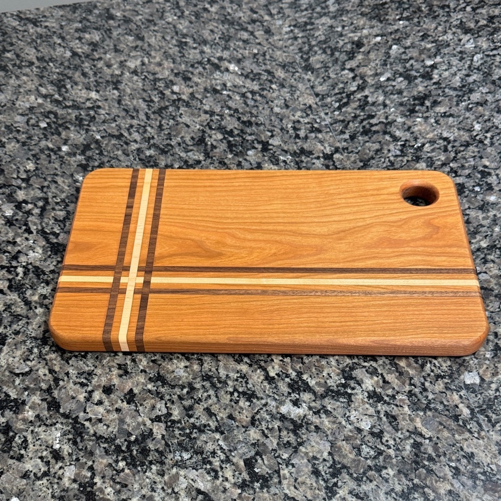Wooden Cutting Board with Striped Design NEW